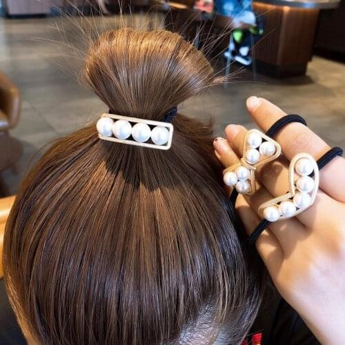 Pearl Head Rope Simple Temperament Hair Ring Jewelry Half Tie Hair Ponytail Hair Rope