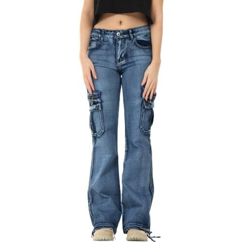 Plus Size High Waist Vintage Mom Jeans for Women Loose Denim Pants New Vintage Washed Pocket Boyfriend Jeans Trousers