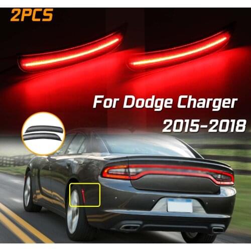 1 Set Front / Rear Side Marker Lamps With Red / Amber LED Lights Turn Signal Light For DODGE CHARGER 2015 2016 2017 2018