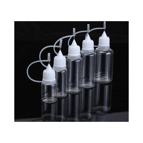 10Pcs 10ml Needle Tip Glue Bottles Liquid Needle Bottles Applicator DIY Empty Bottles for Home Workplace (White)