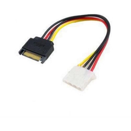 10pcs SATA Power Cord Connector SATA to IDE Power Cable Serial Power Cord Sata Line Reverse Line 15pin Male to Big 4pin