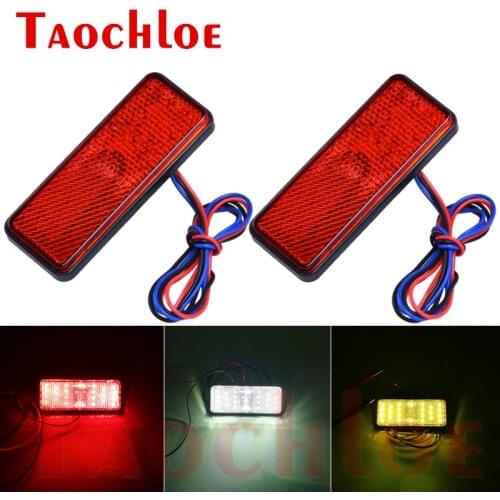 10Pcs Red Amber White Tail Side Reflector For Motorcycle Bike 12V LED Marker Lights For Truck Trailer Bus Car Signals Lamp