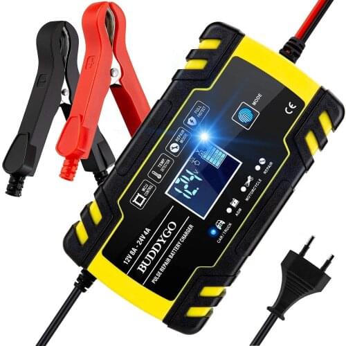 12/24V 8A Touch Screen Pulse Repair LCD Car Motorcycle Truck Lead Acid Agm Gel Wet Car Charger Unite Battery Charger Free ship