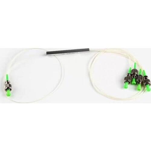 5PCS/Lot 1x4 0.9mm Fiber Opitc Splitter Fiber Optical PLC Splitter SC 1 : 4 Mini steel tube type FC/APC Connector Free Shipping