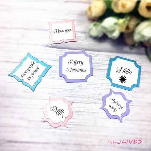 6Pcs/Set Lable Metal Cutting Dies Stencils for DIY Scrapbooking Stamp/photo album Decorative Embossing DIY Paper Cards