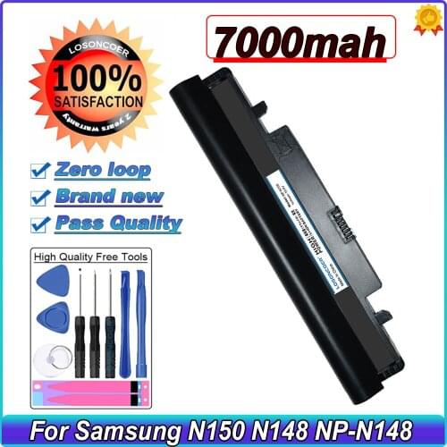 7000mAh Battery For Samsung N150 N148 NP-N148 Series AA-PB2VC3B NP-N150 NT-N148 Series AA-PB2VC6BE N210 N218 N220 N143 N145 N148
