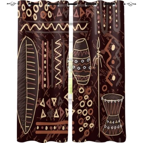 Africa Tribal Geometric Art Art Window Curtains Living Room Fabric Drapes Curtain Home Decor Curtains for Bedroom