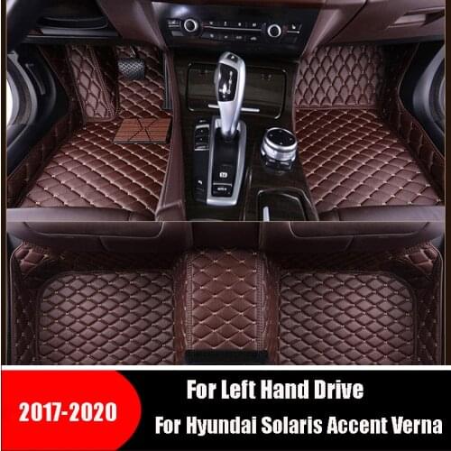 Cover Carpets Car Floor Mats For Hyundai Solaris Accent Verna 2017 2018 2019 2020 Auto Interior Accessories Styling Waterproof