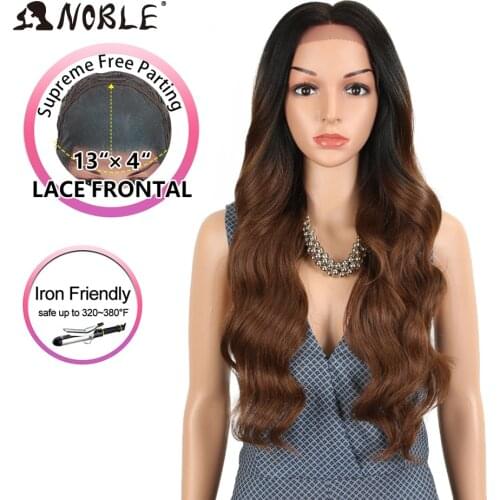 Noble 13x4 Lace Front Wig Synthetic 28 inch Long wavy ombre blonde Wigs For Women Ombre Lace Front Wig Synthetic Lace Front Wig