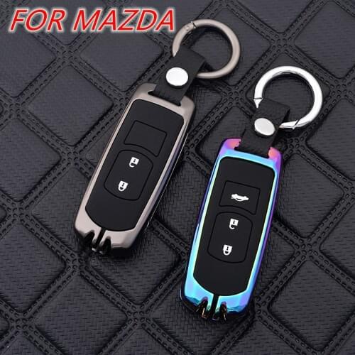 Galvanized Alloy+silica gel Car Key Case Cover For Mazda 2 3 5 6 Axela Atenza CX-3 CX-4 CX-5 CX-7 CX-9 MX5 Miata 2014 -2020