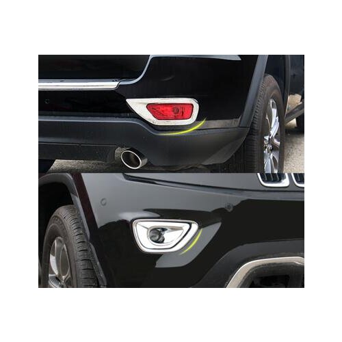 2pcs car Front fog lamp decoration cove+2pcs rear fog lamp decorative cover for JEEP Grand Cherokee 2011-2013