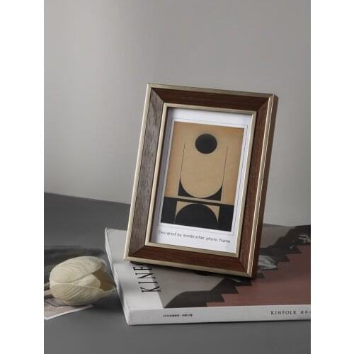 Wooden Nordic Photo Frame Picture Holder Ornament Friends Baby Painting Photo Frame Modern Marco De Fotos Home Decoration DG50XK