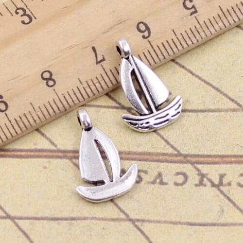 40pcs Charms Ship Boat 18x12mm Tibetan Silver Pendants Antique Jewelry Making DIY Handmade Craft For Bracelet Necklace