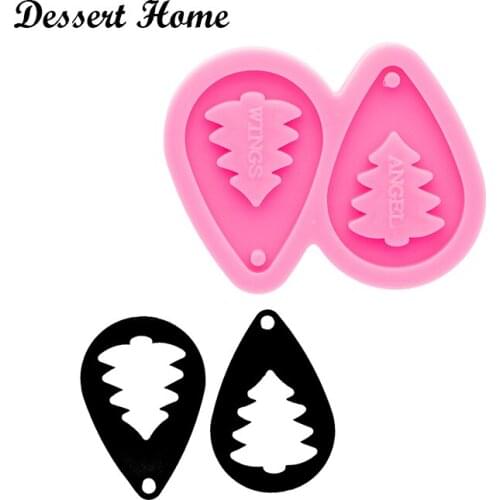 DY0773 Bright Christmas snowflake/tree Resin Craft for Earring, Chocolate Silicone Molds, DIY Epoxy Jewelry Resin Casting Molds