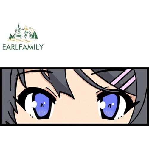 EARLFAMILY 13cm x 5.5cm For Mai Sakurajima Vinyl Car Stickers Car Assessoires Decal Waterproof Fashion Decals Campervan Decor