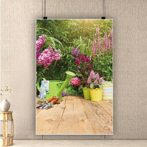 House Garden Flowers Photo Background Wood Floor Children Dairy Life Photocall Backdrops Photography For Studio Photophone