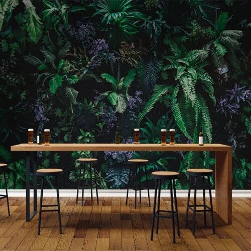 Custom Photo Mural 3D Tropical Rainforest Green Plant Leaves Wall Painting Wallpaper For Living Room Bedroom Home Decoration