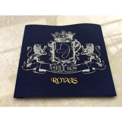 Custom cut folded clothing labels custom private brand woven labels and tags DSLBP12 (Please see instructions)