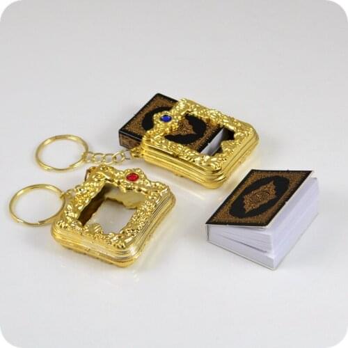 Box Mini Arabic language Koran Quran Islam Muslim ALLAH real paper can read Pendant Key Chains Fashion Religious jewelry