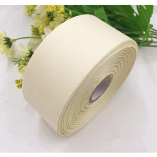 Beige color (5 yard/lot) 40mm 4cm Grosgrain Ribbon Wholesale gift wrap Christmas decoration ribbons G067123