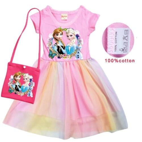Disney girls' summer dress + bag ice and snow wonder Anna Aisha 8269