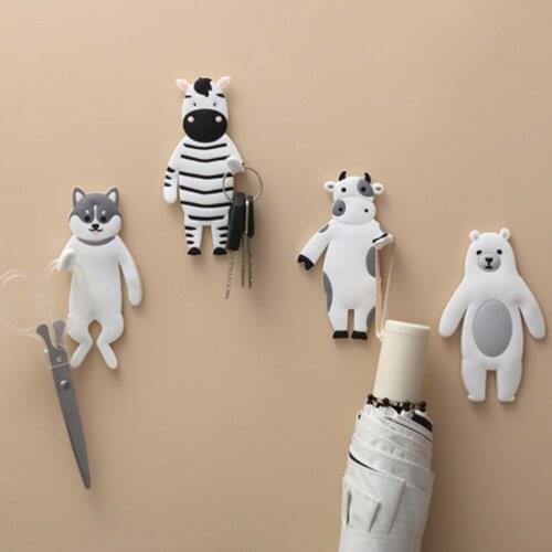 Cute animal Hook Key Wall Crochet Holder Removable Kitchen Hooks Home Decor key holder wall can Washed holder wall hook