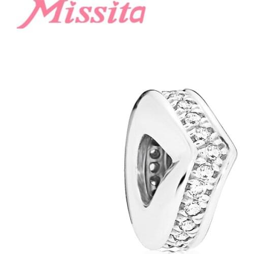 MISSITA 2019 New Fashion Romantic Love Beads fit Brand Bracelet AAA Zircon DIY Jewelry Women Silver Color Jewelry Accessories