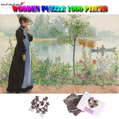 MOMEMO Karin By The Shore Adults Jigsaw Puzzle Famous Painting Wooden Puzzle Toys 1000 Pieces Wood Puzzle Kids Gifts Home Decor
