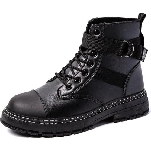 New Martin Boots Men Autumn Winter Shoes Warm Platform Boots for Men British Fashion Round Toe Ankle Botas Zapatos De Hombre