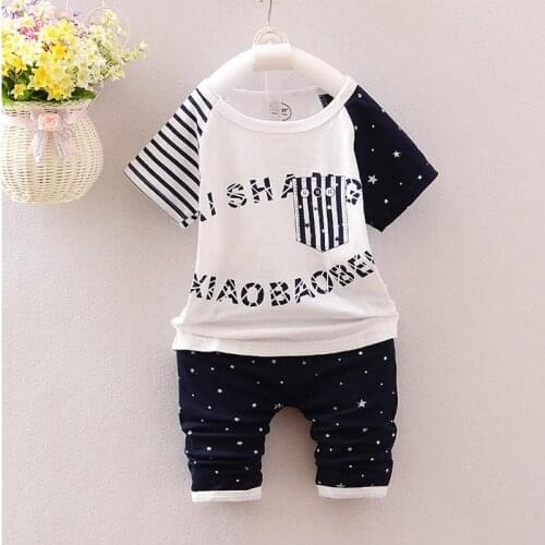 2016 new baby boy girls sets newborn short sleeve clothes infant kids clothing 100%cotton toddler character printed summer sets