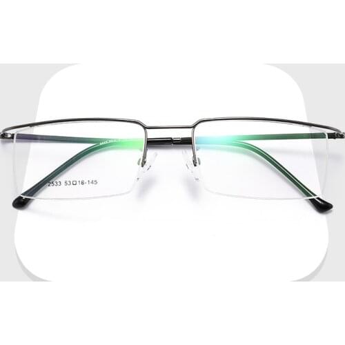 New Titanium Alloy Eyeglasses Half Rim Optical Frame Prescription Spectacle Wire Temple Glasses Men New Slim Light Eye glasses