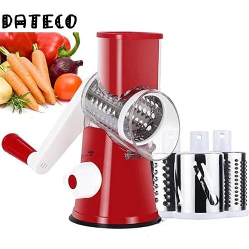 Vegetable Slicer Manual Kitchen Grater Vegetable Chopper 3 in 1 Round Grater Mandoline Cutter Potato Home Gadget Kitchen Tool