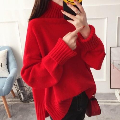 PEONFLY Winter Sweater Women Cashmere Turtleneck Long Sleeve Knitting Jumper Autumn Thick Warm Casual Ladies Sweaters