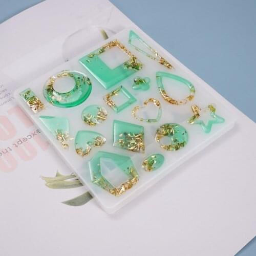 DIY Crystal Silicone Mold Irregular Earring Necklace Pendant Mold Jewelry Hairclip Earrings Mold For Resin Wholesale
