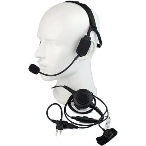 Walkie Talkie Military Bone Conduction Tactical Headset With Boom MIC For Midland G5 G6 G7 G8 G9 GXT550 GXT650 LXT80 Radio