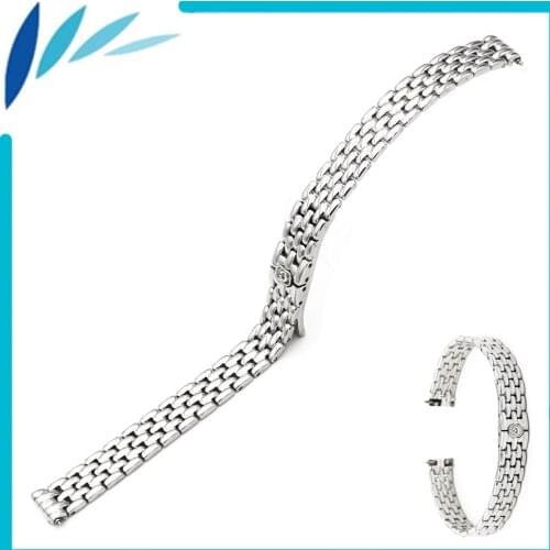 Stainless Steel Watch Band 10mm for CK Calvin Klein Hidden Clasp Strap Quick Release Loop Women Wrist Belt Bracelet Silver