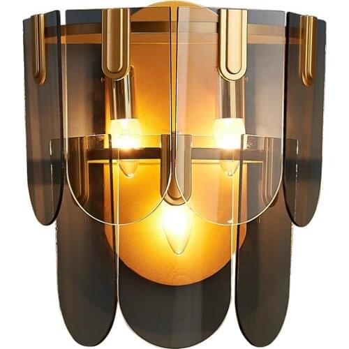 Light luxury glass wall lamp simple modern living room bedroom bedside corridor background wall personality lamp