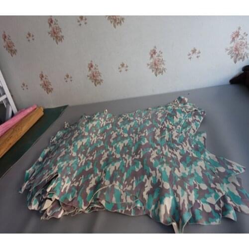 Scrub Camouflage Goat Skin 0.9-1.1MM real grain leather genuine leather soft sheep skin whole spelt leather for gloves clothing