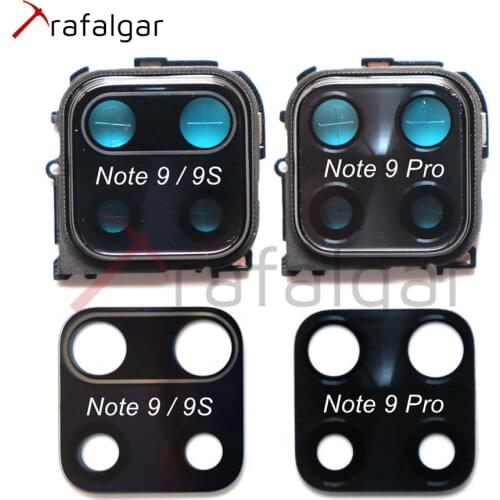 For Xiaomi Redmi Note 9 Pro 9S Rear Camera Lens Glass With Frame Bezel Holder Replace For Redmi Note 9S Back Camera Lens Glass