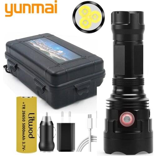 Pack Of 3 XHP90 Super LED Flashlight XHP50 Tactical Flashlamp USB Rechargeable Linterna Waterproof Lamp Super Bright Lantern 30W