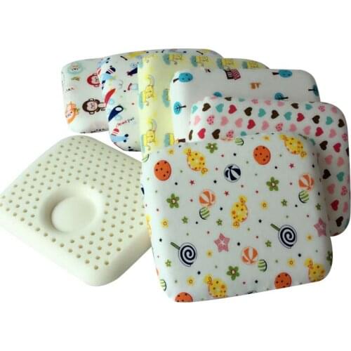 Thailand Natural Latex Baby Pillow 30x25x5cm Prevent Flat Head Sleeping Bedding Orthopedic Children Kid Neck Shaping Pillow