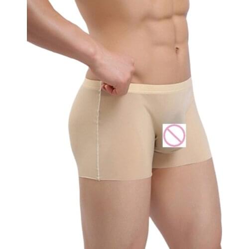 Low Rise Sexy Men Transparen Boxer Seamless Smooth Breathable U Convex Pouch Boxer Underwear Gay Wear Ice Silk Mens G-string M7
