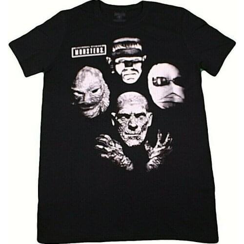 UNIVERSAL STUDIOS MONSTER LEGENDS T-SHIRT BLACK VINTAGE MOVIE TEE MENS