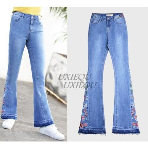 Женские джинсы клеш UXIEQU China At AliExpress