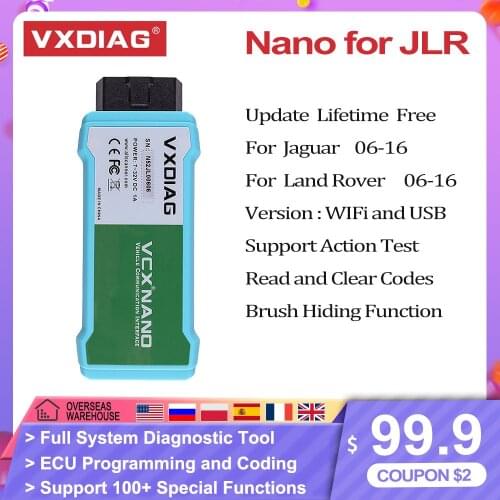VXDIAG VCX NANO 2 in 1 For Jaguar For Land Rover OBD2 Diagnostic Tool Equipment Auto Key Programming Coding Reader Scanner