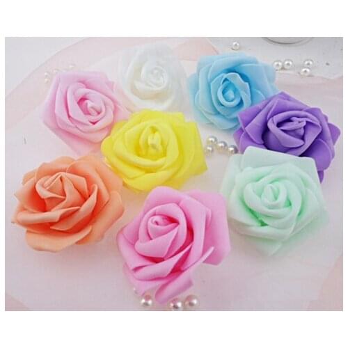 High Quality 100pcs/lot 6cm Foam Rose Heads Real Touch DIY Wedding Table Centerpieces Wedding Home Birthday Party Decoration