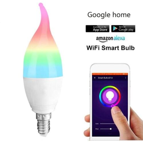 Wifi smart bulb led lamp smart house E14/E27 RGB support Alexa Google IFTTT smart speaker voice control 6W led decorative lights