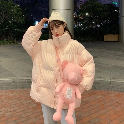 2020 Winter Jacket Coat Women Korean Style Beige Padded Puffer Jackets Parkas Casual Pink Ropa Mujer Invierno Clothes for Women