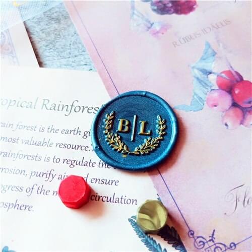 1pcs wood handle brass head classic seal wax seal stamp, wedding invitation seal, custom stamp