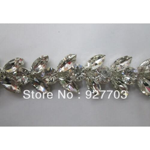 1 Yard Glass Rhinestone Crystal Chain Applique Costume Trim Wedding Supply